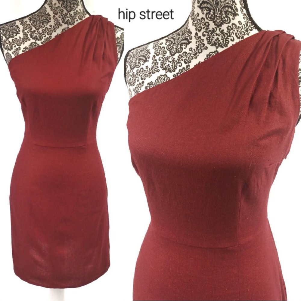A NEW DAY One Shoulder Linen Blend Sheath Dress S NWT